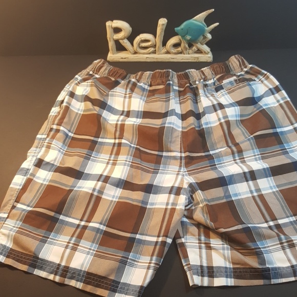 Authentic Consensus Mens Plaid Swim Trunks - Picture 3 of 6